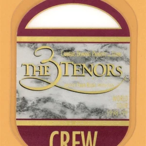 3 Tenors 1998 Tour Crew Laminated Backstage Pass