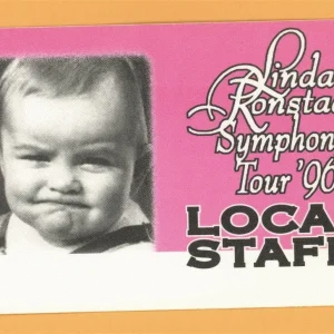 Linda Ronstadt 1996 Symphony Concert Tour LOCAL Backstage Pass