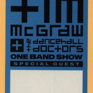 Tim McGraw 2002 w/ Danchall Doctors Concert Tour Special Guest Backstage Pass