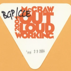 Tim McGraw 2004 Out Loud Concert Tour Special Working Backstage Pass