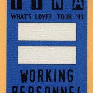 Tina Turner 1993 What's Love? Concert Tour Working Backstage Pass