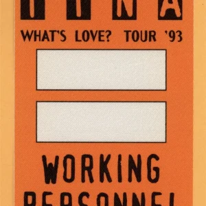 Tina Turner 1993 What's Love? Concert Tour Working Backstage Pass