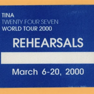 Tina Turner 2000 Twenty Four Seven Concert Tour Rehearsals Backstage Pass