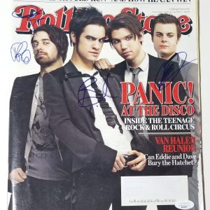Panic! At The Disco full band SIGNED 2007 Rolling Stone Magazine JSA LOA Urie +