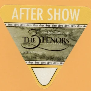 3 Tenors 1998 Luciano Pavarotti Concert Tour AFTER SHOW Backstage Pass