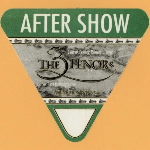 3 Tenors 1998 Luciano Pavarotti Concert Tour AFTER SHOW Backstage Pass