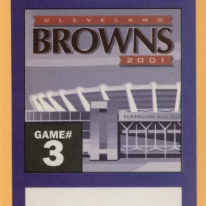 Cleveland Browns 2001 Football ALUMNI Backstage Pass