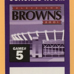 Cleveland Browns 2001 Football COACHES ROOM Backstage Pass