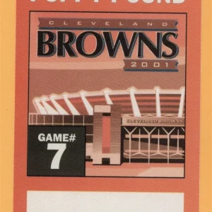Cleveland Browns 2001 Football Puppy Pound Backstage Pass