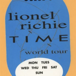 Lionel Richie 1998 Time Concert Tour VIP Backstage Pass