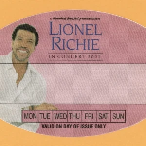 Lionel Richie 2001 In Concert Tour MEET & GREET Backstage Pass