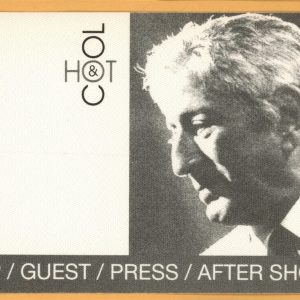 Tony Bennett 1999 Sings Ellington: Hot & Cool Concert Tour VIP Backstage Pass