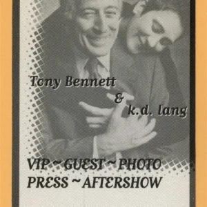 Tony Bennett 2011 K.D. Lang Concert Tour VIP Backstage Pass