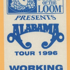 Alabama 1996 Concert Tour CREW Backstage Pass