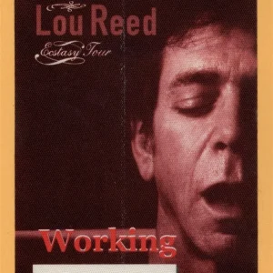 Lou Reed 2000 Ecstasy Concert Tour WORKING Backstage Pass