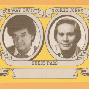 Conway Twitty 1989 George Jones Wiseblood Concert Tour GUEST Backstage Pass