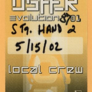 Usher 2002 Evolution Concert Tour Crew Backstage Pass