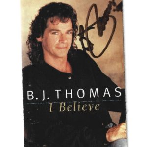 B.J. Thomas REAL hand SIGNED I Believe Cassette Tape Insert COA Autographed