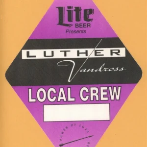 Luther Vandross 1991 Power of Love Concert Tour CREW Backstage Pass