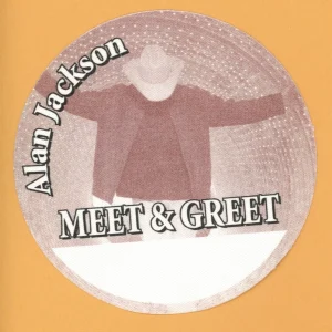 Alan Jackson 2003 Concert Tour MEET & GREET Backstage Pass
