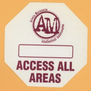 Alanis Morissette 1995 Intellectual Intercourse Concert Tour AAA Backstage Pass
