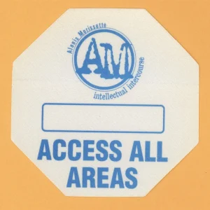 Alanis Morissette 1995 Intellectual Intercourse Concert Tour AAA Backstage Pass