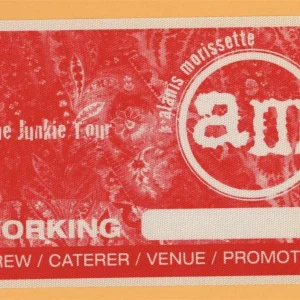 Alanis Morissette 1998 Junkie Tour Concert Tour WORKING Backstage Pass