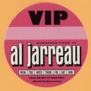Al Jarreau 1992 Concert Tour VIP Backstage Pass