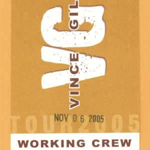 Vince Gill 2005 Next Big Thing Concert Tour Working Backstage Pass