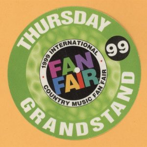 Waylon Jennings 1999 Fan Fair Country Concert Tour GRANDSTAND Backstage Pass