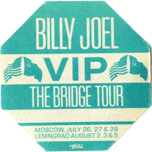 Billy Joel 1986 The Bridge Concert Tour VIP Backstage Pass