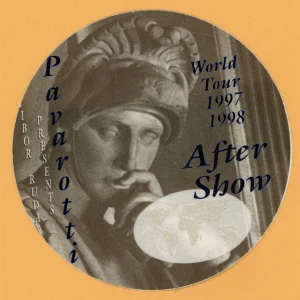 Pavarotti 1997 Concert Tour AFTER SHOW Backstage Pass