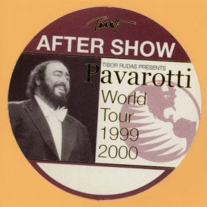 Pavarotti 1999 Concert Tour AFTER SHOW Backstage Pass