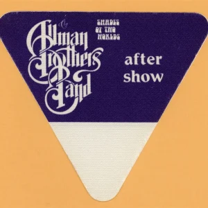 Allman Brothers 1990 Seven Turns Concert Tour After Show Backstage Pass