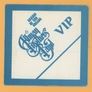Allman Brothers 1991 Shades of the Worlds Concert Tour VIP Backstage Pass