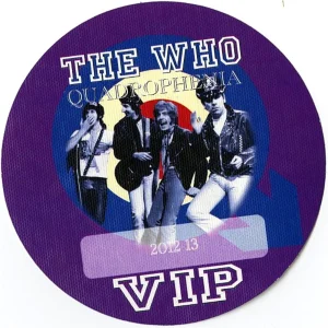 The Who 2012 Quadrophenia Concert Tour VIP Backstage Pass