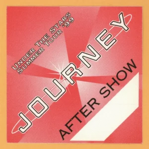 Journey 1999 Under The Stars Concert Tour Aftershow Backstage Pass