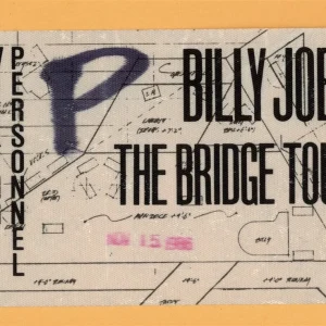 Billy Joel 1986 The Bridge Concert Tour WORKING Backstage Pass - Used