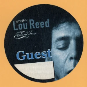 Lou Reed 2000 Ecstasy Concert Tour GUEST Backstage Pass