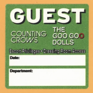 Goo Goo Dolls 2006 Counting Crows Concert Tour GUEST Backstage Pass