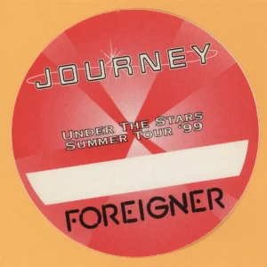 Journey 1999 Under The Stars w/ Foreigner Concert Tour Backstage Pass