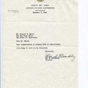 William S. Beardsley Governor of Iowa Signed Autograph TSL