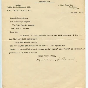 Wyndham Anstis Bewes International Law Legal Author Signed Autograph TSL