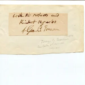 George Barrell Emerson Famous Educator Author Signed Autograph
