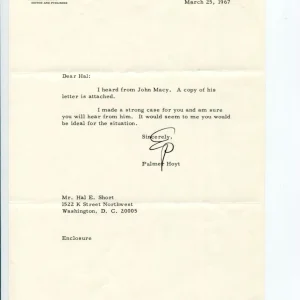 Edwin Palmer Hoyt Denver Post Editor Author Signed Autograph TSL