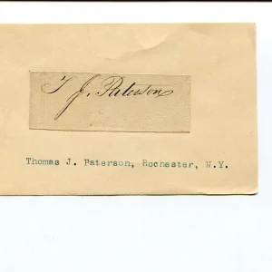 Thomas J. Paterson 1800s NY New York US Representative Congress Signed Autograph