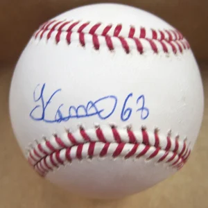 YSMAEL CARMONA LOS ANGELES ANGELS OF ANAHEIM AUTOGRAPHED M.L.BASEBALL W/COA
