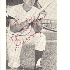 DALE LONG NEW YORK YANKEES AUTOGRAPHED POSTCARD W/JSA STAMP