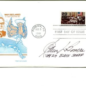 Glenn Bowers WWII War Black Sheep Squadron Signed Autograph FDC