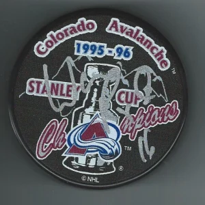 WARREN RYCHEL SIGNED COLORADO AVALANCHE 1996 STANLEY CUP CHAMPIONS PUCK